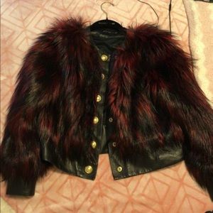 Balmain x H&M collection fur jacket